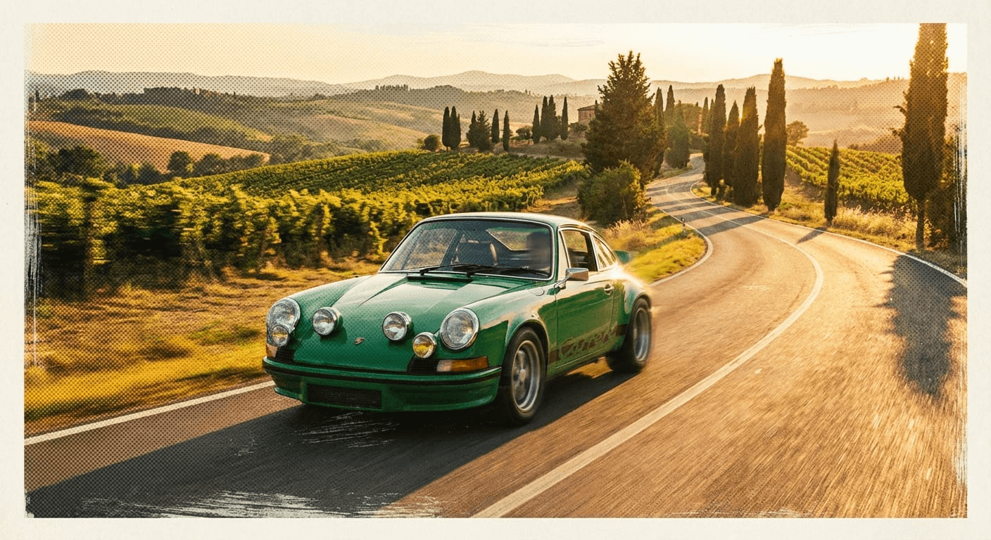 Porsche in the countryside